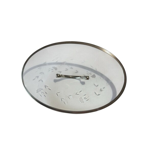 (JW) Princess House® St. Steel Heritage Etched Glass 13.25" Oval Replacement Lid - Picture 1 of 3